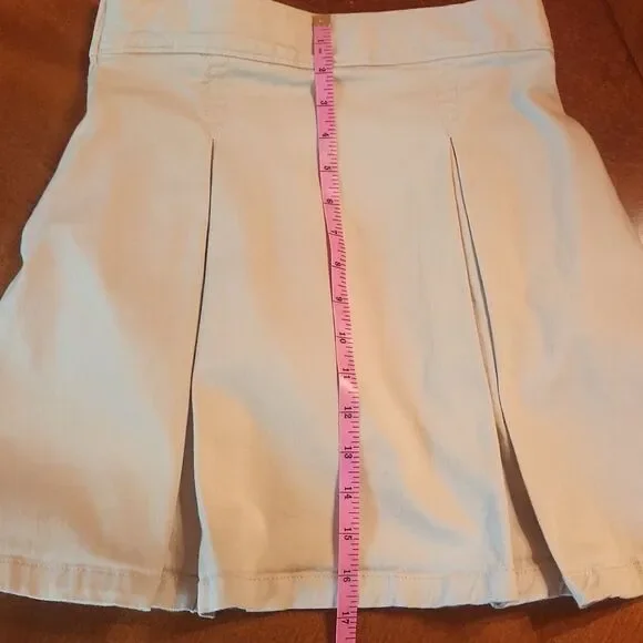 Gap Khaki Adjustable Waist Uniform Pleated A-line Skirts Built-in Shorts 18 Slim - Picture 4 of 9